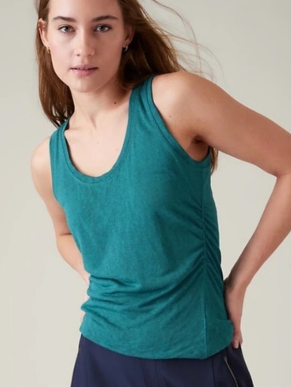 NWT Athleta Breezy Ruched Tank Sz L